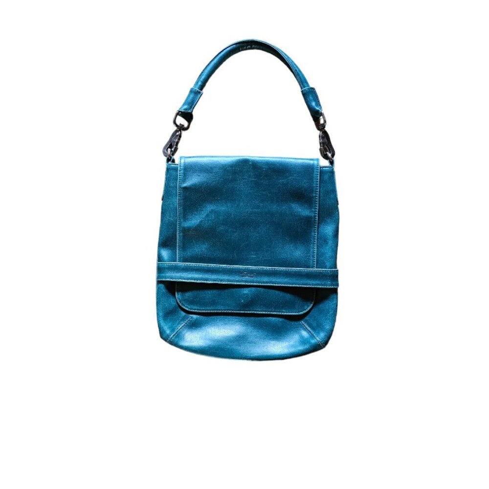 Mat & Nat Vintage  Teal Vegan Leather Shoulder Bag